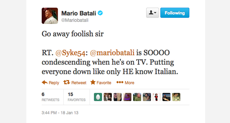 The Mario Batali Guide to Ethering Haters on Twitter | First We Feast