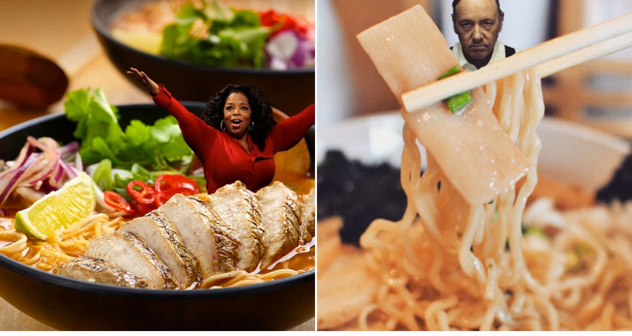 Check Out All of Your Favorite Celebs Chilling in Bowls of Ramen | First We  Feast