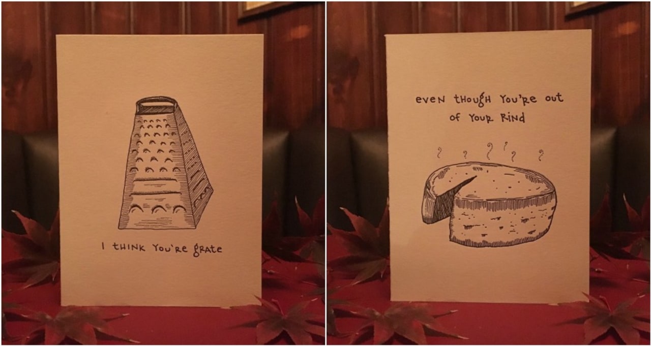 If You Love Food Puns These Holiday Greeting Cards Are For You First We Feast