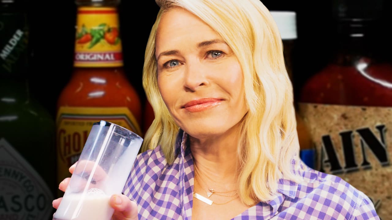 Watch Chelsea Handler Take on the Hot Ones Challenge.