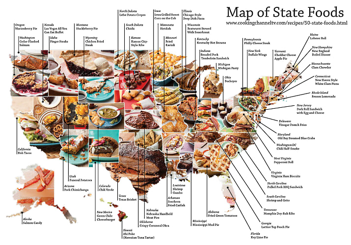 This Signature Food Of Each State Map Is A Good Way To Start A Fight First We Feast