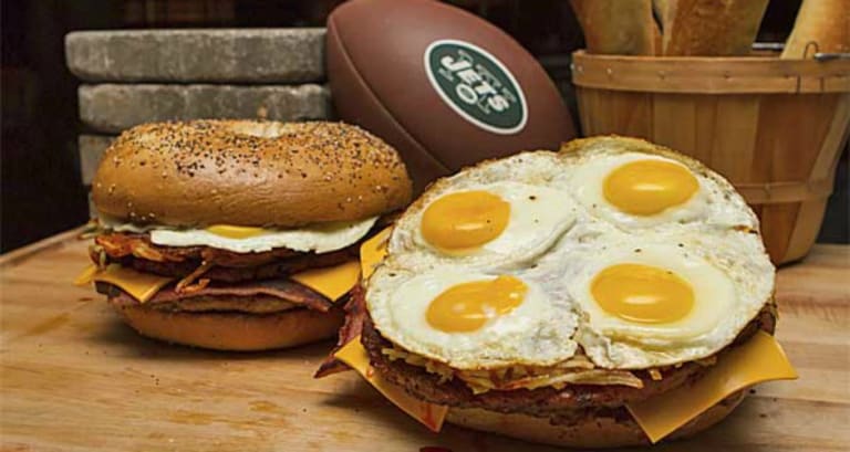 Peep The New York Jets' New $50, Super-Sized Breakfast Bagel Sandwich