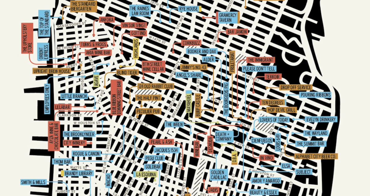 See All the Best New York Bars On One Amazing Map First We Feast