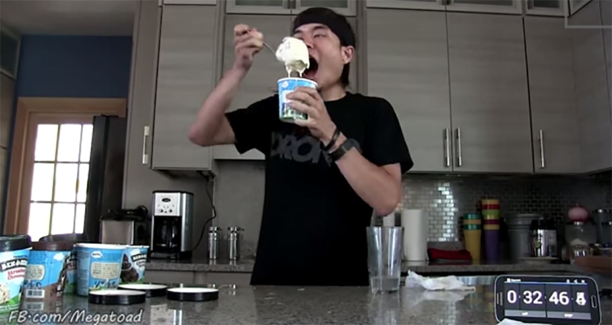 Hot Dog Champ Matt Stonie Devours 12 Pints of Ben and Jerry's in 36 Minutes First We Feast