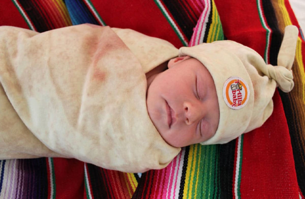 HOT For Burrito Blanket Hat Set Baby Flour Tortilla Swaddle Blanket Sleeping NEW 
