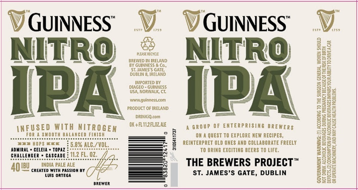 Guinness Nitro IPA Coming to the U.S. in Cans | First We Feast