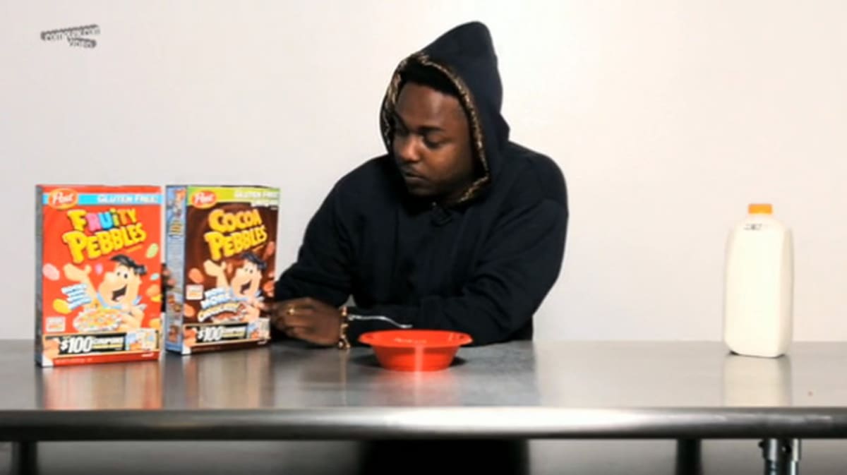 Kendrick Lamar Knows How to Eat Cereal (Video) | First We Feast