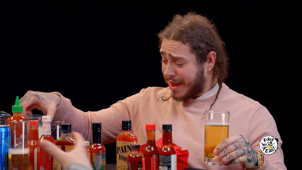 Hot Ones Post Malone GIF