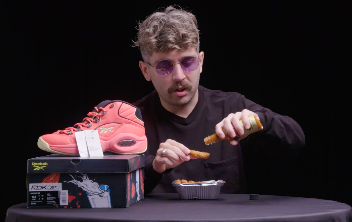 vest Løfte Staple Watch Brendan Dunne Unbox the New Hot Ones x Reebok 'Fire & Ice' Collab |  First We Feast