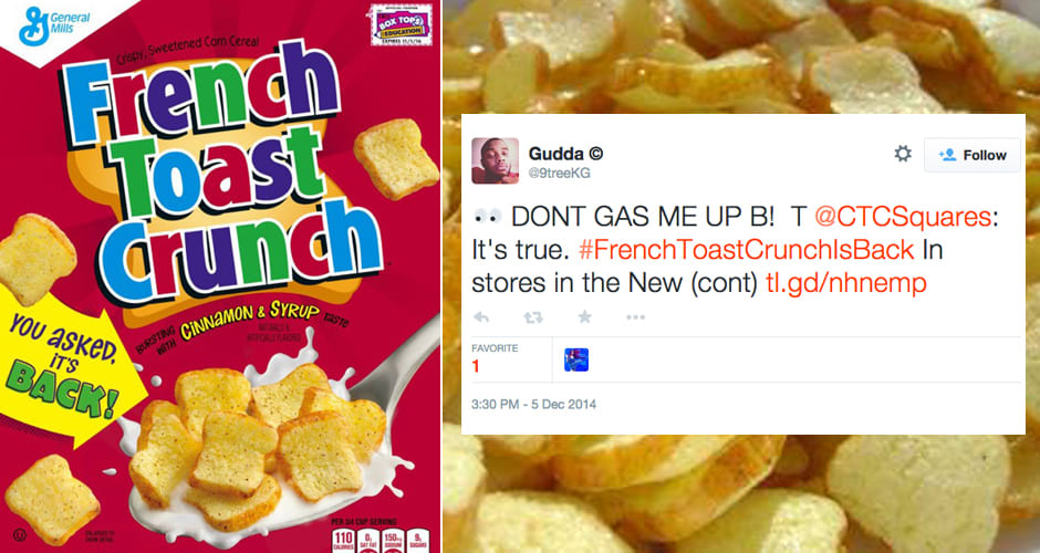 '90s Breakfast Cereal French Toast Crunch is Back First We Feast